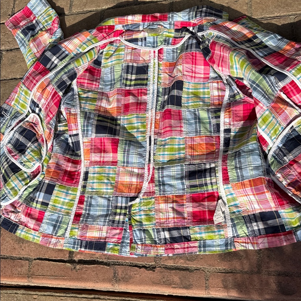 Patchwork Cottage Plaid Colorful Jacket Button Closure Women's 12 - 14 - Picture 9 of 16